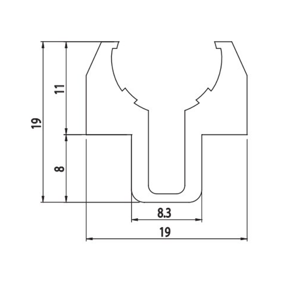 10-912-0-1250MM MODULAR SOLUTIONS LINEAR PART<BR>12MM SHAFT SUPPORT PROFILE, CUT TO THE LENGTH OF 1250 MM